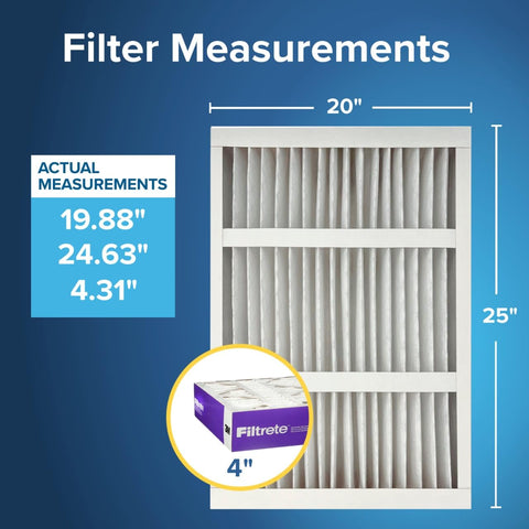 MERV 12 Pleated Air Filter 20x25x4 2 Pack MPR 1550 Allergy Friendly For Your Home HVAC Fits Honeywell And Aprilaire SpaceGard