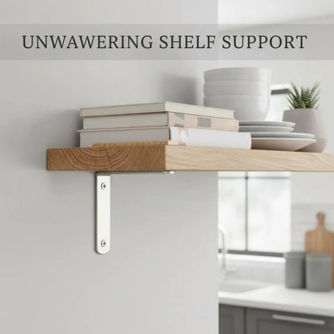 Rugged Stainless Steel L Shaped Shelf Bracket 4.5 x 2.5 Inch Wall Mount for Kitchen supporting books and dishes