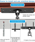 Heavy Duty Hammock Chair Hardware Kit With Chain And Swivel, 360 Degree Rotation, showing wood and concrete mount applications.