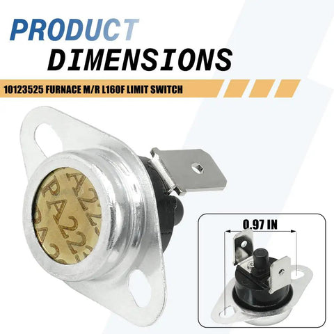 Two Pack Furnace Limit Switch M R L160F 10123525 Manual Reset 160 Degree Safety Switch For HVAC Heating Systems Ideal Replacement For DIY Or Pro Installations