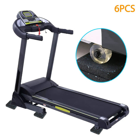 Treadmill on Heavy Duty Treadmill Mat Pads 6 Pack For Home Gym Shock Absorbing Rubber Floor Protectors No Slip Under Load