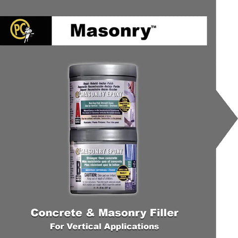 DIY Ready Two Part Masonry Epoxy Adhesive Paste Repair Kit, 32 Oz In Two Jars, Gray Concrete Crack Filler For Indoor Outdoor