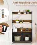 Built Tough 3 Layer Bread Rack And Industrial Kitchen Microwave Shelf With Double Door Storage Cabinet And Ventilated Grate Doors To Keep Your Counter Clean And Organized Straight Up, featuring shelves and sturdy design.