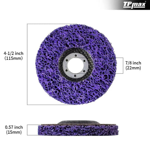 4.5 inch stripping discs for angle grinders with 7/8 inch arbor purple rust remover wheel paint removal and oxidation strip disc