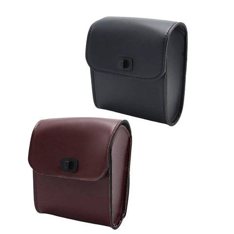 Two PU fabric bike bags, one black and one maroon, Lightweight Handlebar Bike Bag Pouch For Cyclists Water Resistant Tube Storage Bag