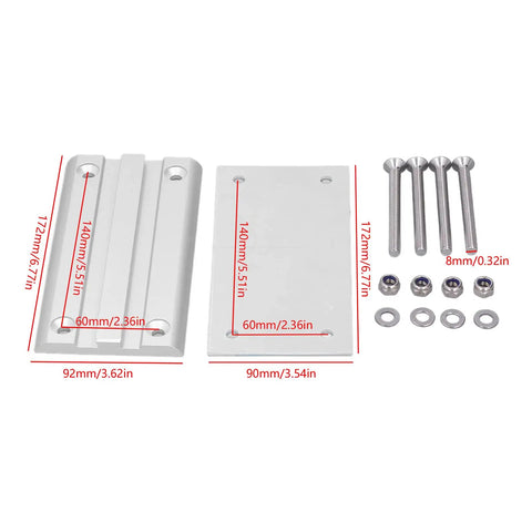 Heavy Duty Aluminum RV Table Base Mount With No Sweat Rotatable Adjustments showing brackets and screws for camper furniture setup.