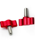 Top Shelf 4 Pack Of 1/4-20 X 3/4 Inch Stainless Steel Thumb Screws with Red Adjustable Tee Wing Knobs for easy clamping