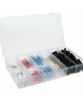 Top Shelf 250 Piece Kit With Four Heat Shrink Butt Connectors For Electrical Wire Splicing And Secure Seal Insulation Soldering Sleeves To Keep Your Cables Safe And Tidy. plastic storage case with assorted heat shrink butt connectors