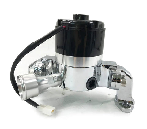 Small Block Chevy Electric Water Pump delivers killer 35 GPM flow, chrome aluminum housing, designed for 262-400 CID engines.