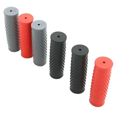 Three pairs of black and colored rubber handlebar grips for electric scooters, suitable for M365 Pro 1S Pro2, non-slip and comfort enhancing.