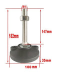 Heavy Duty Adjustable Leveling Feet Six Pack M16 M20 M24 Thick Carbon Steel Machine Pucks with threaded lift dimensioned image