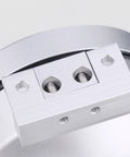 Close-up of the metal locking mechanism on the Sleek Airtight Coffee Bean Dispenser With Thick Clear Glass Lid.