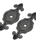 4 Pack Cabinet Handle Backplates Two And Seven Eighths Inch Zinc Alloy Drawer Knob Back Plate Single Hole Retro Vintage Black