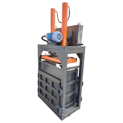 Top Shelf 40 Ton Vertical Hydraulic Baler Dual Cylinder Waste Paper Compactor Heavy Duty Industrial Baling Press with dual cylinders and motor.