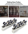 Beefy Eight Wheel Door Track Pulley System Heavy Duty Sliding Door Hardware With Zinc Alloy And Cold Rolled Steel Easy Install Rugged Hanging Wheel Kit For Home Office And Commercial Use Measures 13 X 3.5 X 2.2 Cm