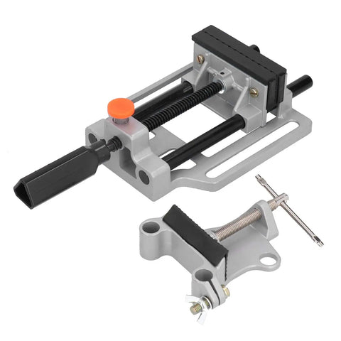 Beefy Clamp Press Vise For Drill Bench With Flat Push Clamping Stainless Steel 100mm Jaw Hand Operated Holding Tool For Precise Drilling Workbench Repair And Parts Securing, 100mm jaw, stainless steel bench vise