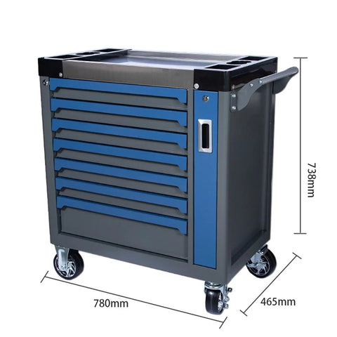 Heavy Duty Stainless Steel Rolling Tool Cart With Seven Drawers Built Like A Tank Workhorse Tool Chest Trolley For Garage Workspace Top Shelf Storage Cabinet