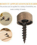Close-up of 24 Pcs Top Shelf Mirror Screws With Self Tapping Tips And Snug Decorative Caps for sturdy wall mounting.