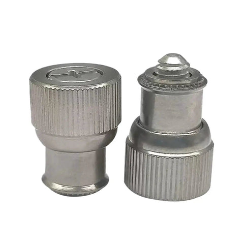 Stainless Steel Captive Panel Screws Featuring Knurled Thumb Knobs And Spring Loaded Action Premium Metric Fasteners For No Sweat Assembly, showing round head design.