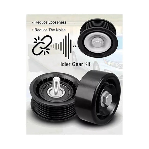 Get That Heavy Duty Belt Tensioner And Idler Pulley Kit Ready For Your Hyundai Or Kia With Easy Bolt On Fit No Mods Needed Compatible With 2.0 Or 2.4 Liter Engines From Years Sixty Fifteen To Guarantee Smooth Driving And Save Big Cash. black steel 74mm idler pulley kit with bolt and bearing