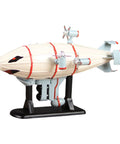Airship Model Statue With Stand For Living Room Bookshelf Or Cafe Displays, Dope Vintage Diecast Airship Ornament With White Finish