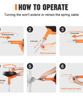 Instructions for using the 25 Foot Heavy Duty Drain Auger And Plumbing Snake With Drill Adapter for effective clog removal.