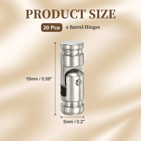 Dope 20 Pack Brass Barrel Hinges For Jewelry Boxes And Small Woodworking Projects Concealed Hidden Cylinders 5x15mm 0.2x0.59 Inch