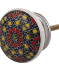 Smooth Finish Flat Floral Ceramic Drawer Knobs Set 100 Piece Multicolor Cabinet Pulls For Kitchen Cabinets Dressers Bedroom Doors And Home Upgrades That Hit Different, decorative floral knob with multicolor pattern.