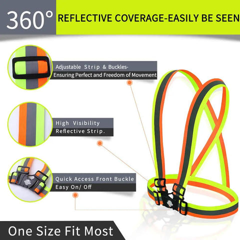 Legit Heavy Duty Hi Vis Safety Vest 10 Pack With Blazing Reflective Strips For Builders Runners And Drivers showing adjustable straps and reflective strips.