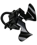 Wmebee Chain Link Fence Butterfly Gate Latch, Black Powder Coated, close-up view showing latch mechanism and sleek design.