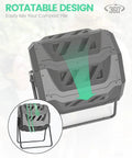 Dual Chamber Outdoor Compost Bin No Fuss 43 Gallon Capacity Rotating Aerated Compost Tumbler BPA Free Material in black
