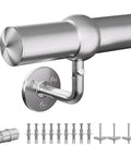 Top Shelf 6ft Wall Mounted Stair Handrail Kit Built Tough With Rust Proof 304 Stainless Steel mounting bracket and screws for installation.