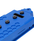 Pro Grade Shelf Pin Jig Template Crafted From Tough ABS Plastic with metal fittings for cabinet hole spacing.