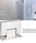 Stainless Steel Double Opening Shower Door Hinges 90-Degree Hardware for bathroom with brushed heavy-duty finish