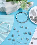Must Have All In One Leather And Kumihimo Bracelet End Cap Kit With Tibetan Antique Silver Finish displayed with components