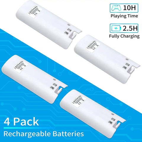 4 Pack of 2800mAh NiMH Rechargeable Batteries for 4 in 1 Remote Battery Charger Station