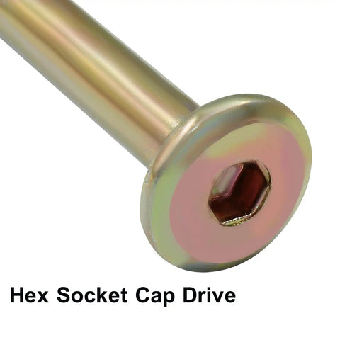 Rock Solid Bunk Bed Bolts Packed With Eight M8 Thread Hex Fasteners And Matching Bronze Nuts Built Different For Heavy Duty Furniture Assembly DIY Projects And Clean Room Setup That Actually Stays Tight Over Time, showcasing a hex socket cap drive bolt.