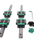 2 Pack HGR20 1500mm Linear Guide Rails and 4 HGW20CC Flange Type Bearing Carriage Blocks for DIY CNC Routers Lathes and Mills