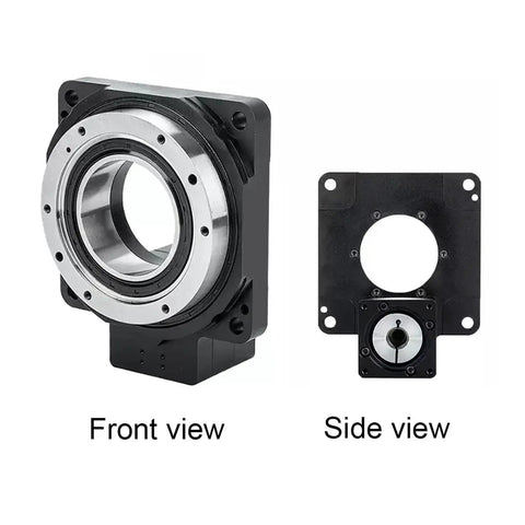 Kick Ass Cnc Hollow Rotary Table With Dead Straight Accuracy And Smooth Motor Drive showing front and side views of precision design.