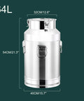 Straight Up 304 Stainless Steel Milk Can Jug Beverage Dispenser crafted for reliable daily use, 64L size, ideal for grains and liquids.