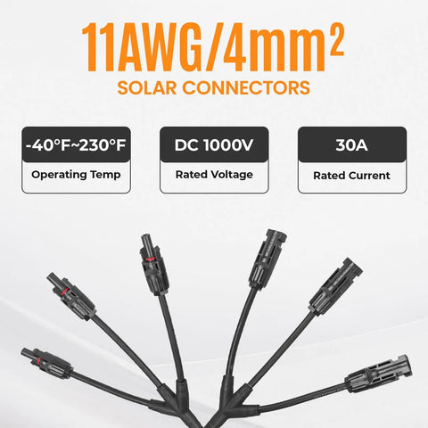 Beefy Heavy Duty Solar Y Branch Splitter 3 Way Parallel Connector 1 Male To 3 Female And 1 Female To 3 Male Up To 6 Panels