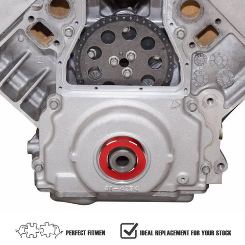 BILLFARO LS timing cover alignment tool, red billet aluminum seal installer for LS engines