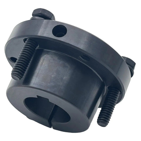 Top Shelf One Inch QD Quick Disconnect Bushing Carbon Steel SH Style Fixed Bore for pulleys, showcasing robust design and black oxide finish.