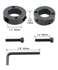 Heavy Duty 28mm Gas Lift Cylinder Removal Kit components including clamp shafts, bolts, and L-wrench