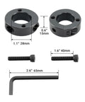 Detail of hardware components in Office Chair Gas Cylinder Replacement Kit With 5.5 Inch Stroke For Universal Desk Chairs No Sweat Install.