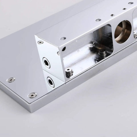 Waterfall Shower Head With Wall Mounted Panel Square Brass Chrome Finish High Flow Shower System detailed view.