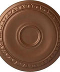 Caputo Ceiling Medallion, 24 1/4 Inch Diameter, 1 1/2 Inch Projection, 6 Inch Canopy, Polished Copper Finish, Overhead View