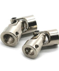 Top Grade Iron Gimbal Couplings For Shaft Motor Connectors Featuring Universal Joint Design In 2mm To 12mm Sizes, two silver couplings.