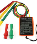 Three Phase Rotation Tester With LED Indicator And Buzzer Handy Pro Grade Tool Accepts 60V To 600V AC 20 Hz To 400 Hz, with test leads
