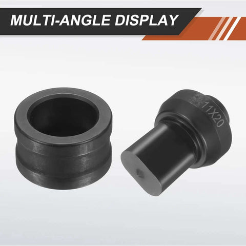 Heavy Duty Hydraulic Hole Punch Die 11x20mm Oval for CH60 Electric Punching Machine, 40Cr steel upper and lower dies, black